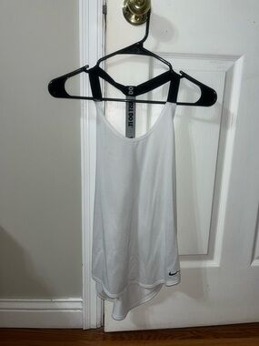 Nike Dri-Fit White Racerback Training Active Tank with Black Straps
